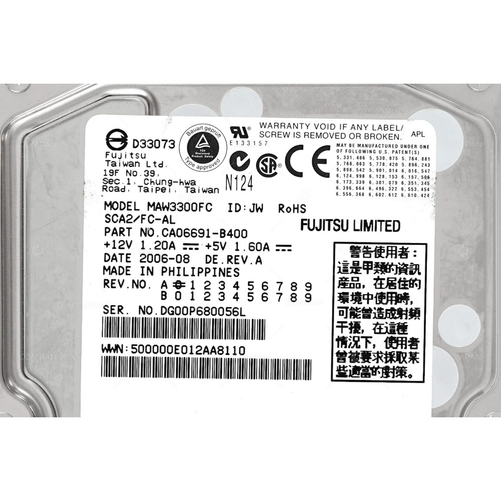 MAW3300FC FUJITSU HDD 300GB 10K FATA 2G 3.5" LFF